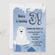 Invitation à l'anniversaire de l'ours polaire