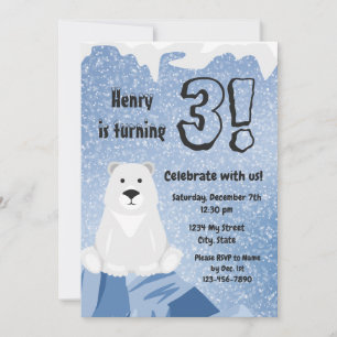 Invitation à l'anniversaire de l'ours polaire
