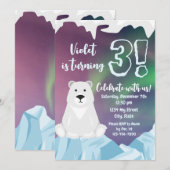Invitation à l'anniversaire de l'ours polaire (Devant / Derrière)
