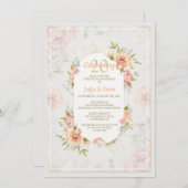 Invitation à l'anniversaire de l'Rose victorien (Devant / Derrière)