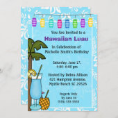 Invitation à l'anniversaire de Luau (Devant / Derrière)