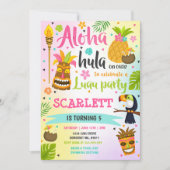 Invitation à l'anniversaire de Luau Hawaiian Luau (Devant)