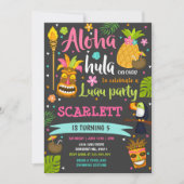 Invitation à l'anniversaire de Luau Hawaiian Luau  (Devant)