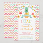 Invitation à l'anniversaire de Luau, Invitation à  (Devant / Derrière)