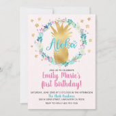 Invitation à l'anniversaire de Luau Tropical ou to (Devant)