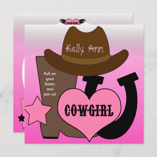Invitation à l'anniversaire de Lucky Horseshoe (Devant / Derrière)