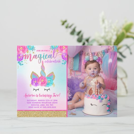 Invitation à l'anniversaire de l'Unicorn (Debout devant)