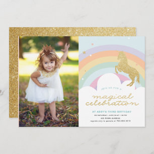 INVITATION À L'ANNIVERSAIRE DE L'UNICORN MAGIQUE