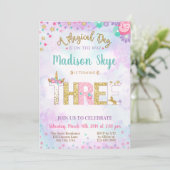 Invitation à l'anniversaire de l'Unicorne (Debout devant)