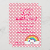Invitation à l'anniversaire de l'Unicorne (Devant / Derrière)