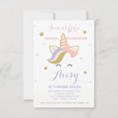 Invitation à l'anniversaire de l'Unicorne (Devant)
