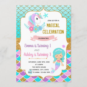 Invitation à l'anniversaire de l'Unicorne et du si