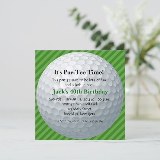 Invitation à l'anniversaire de Man Golf (Debout devant)