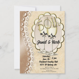 Invitation à l'anniversaire de mariage de 50 ans