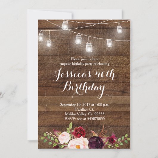 Invitation à l'anniversaire de Marsala String (Devant)