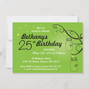 Invitation à l'anniversaire de Mason Jar dans Lime