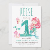 Invitation à l'anniversaire de Mermaid (Devant)