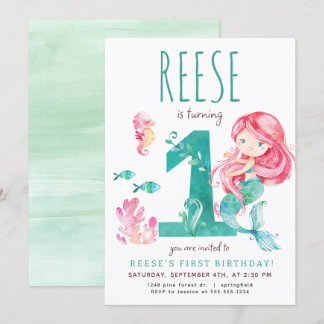 Invitation à l'anniversaire de Mermaid