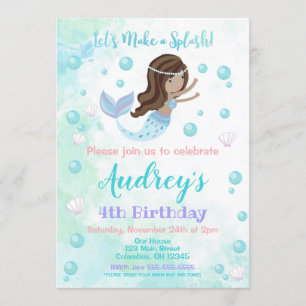 Invitation à l'anniversaire de Mermaid