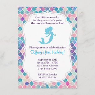 Invitation à l'anniversaire de Mermaid