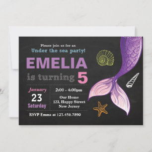 Invitation à l'anniversaire de Mermaid