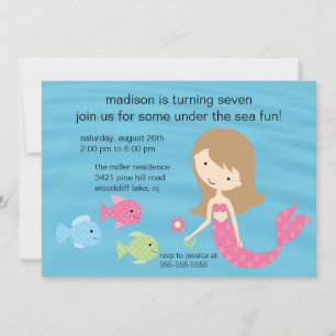 Invitation à l'anniversaire de Mermaid
