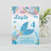 Invitation à l'anniversaire de Mermaid (Debout devant)