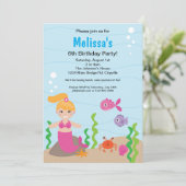 Invitation à l'anniversaire de Mermaid Blonde (Debout devant)