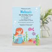 Invitation à l'anniversaire de Mermaid Red (Debout devant)