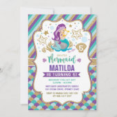 Invitation à l'anniversaire de Mermaid sous le Sea (Devant)