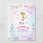 Invitation à l'anniversaire de Mermaid sous le Sea (Devant)