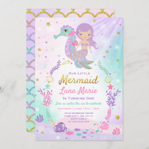 Invitation à l'anniversaire de Mermaid sous le Sea