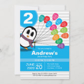 Invitation à l'anniversaire de mignonne Penguin (Devant)