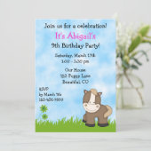 Invitation à l'anniversaire de mignonne Pony pour (Debout devant)