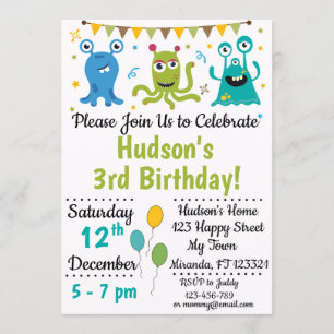 Invitation à l'anniversaire de Monster