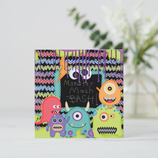 Invitation à l'anniversaire de Monster Mash Bash (Debout devant)