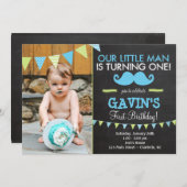 Invitation à l'anniversaire de Mustache (Devant / Derrière)