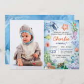 Invitation à l'anniversaire de naissance du requin (Devant / Derrière)