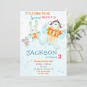 Invitation à l'anniversaire de neige Invitation à (Debout devant)