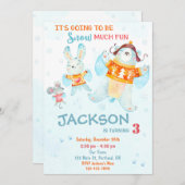 Invitation à l'anniversaire de neige Invitation à (Devant / Derrière)