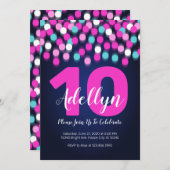 Invitation à l'anniversaire de Neon Glow dans le i (Devant / Derrière)