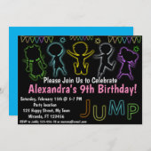 Invitation à l'anniversaire de Neon Jump (Devant / Derrière)