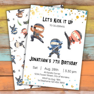 Invitation à l'anniversaire de Ninja - Ninja Party