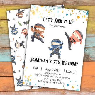 Invitation à l'anniversaire de Ninja - Ninja Party