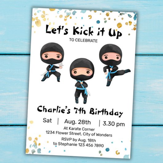 Invitation à l'anniversaire de Ninja - Ninja Party