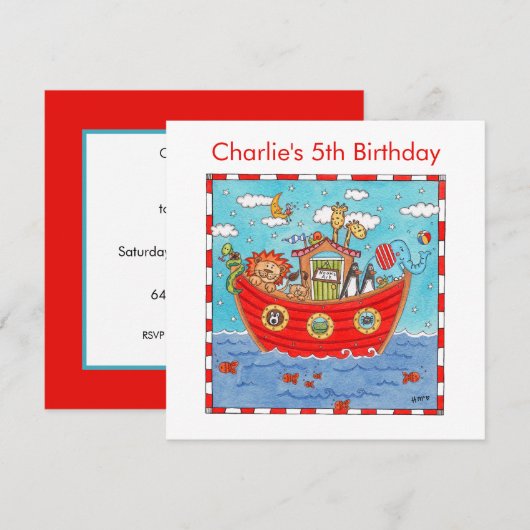 Invitation à l'anniversaire de Noé (Devant / Derrière)