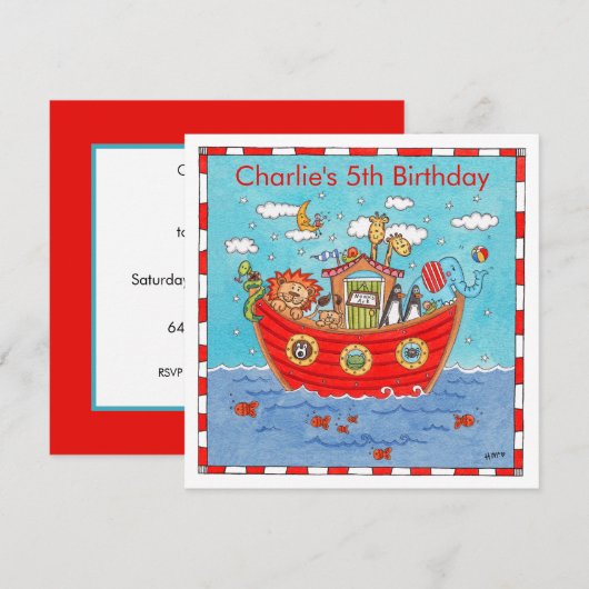 Invitation à l'anniversaire de Noé (Devant / Derrière)