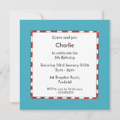 Invitation à l'anniversaire de Noé (Dos)