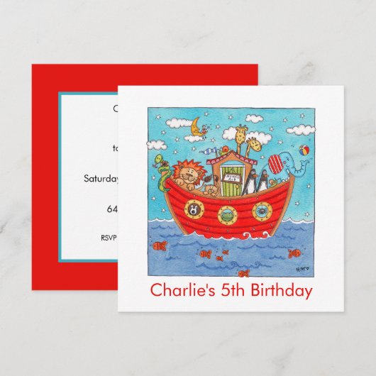 Invitation à l'anniversaire de Noé (Devant / Derrière)