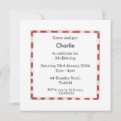 Invitation à l'anniversaire de Noé (Dos)